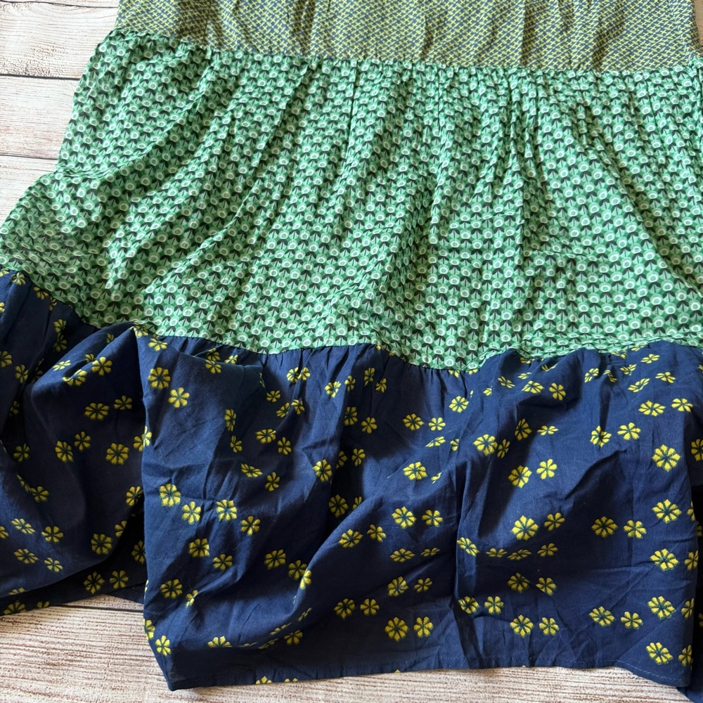 Lakhays Collection Green and Blue Smocked Tiered Maxi Dress - Picture 3 of 6